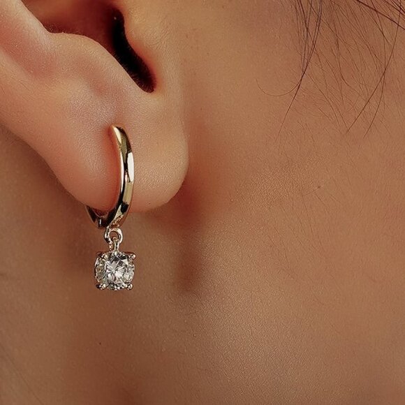 Bryn Round Dangle Hoop Earrings - Picture 1 of 2
